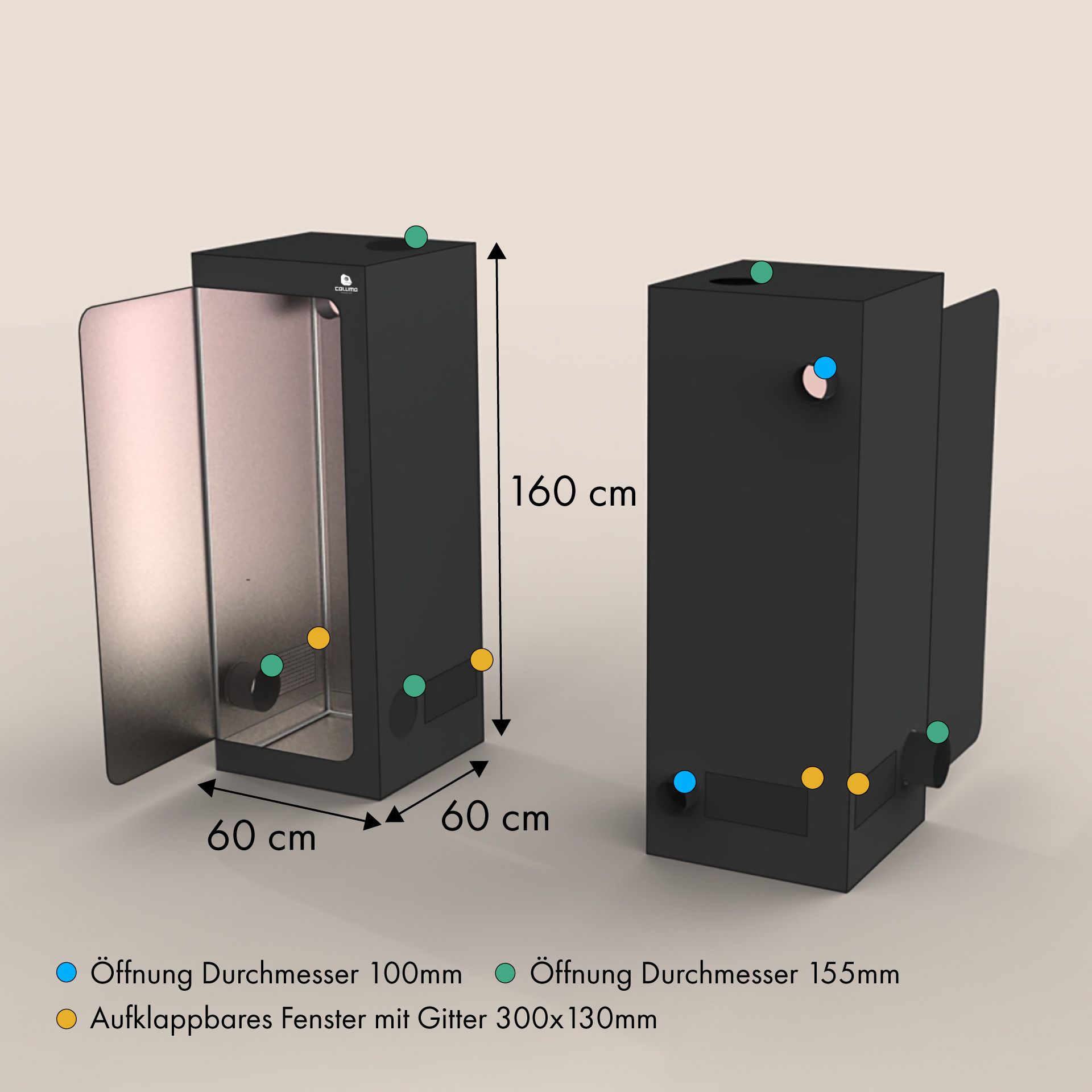 Caluma Skin Growbox 60x60x160cm Caluma Skin Growbox 60x60x160cm